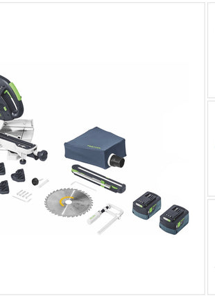 Festool KSC 60 EB-Basic KAPEX  Scie à onglets sans fil 18 V / 36 V 216 mm Brushless + 2x batterie 5,0 Ah - sans chargeur