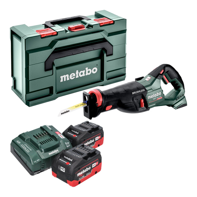 Metabo SSEP 18 LT BL cordless reciprocating saw 18 V 32 mm brushless + 2x LiHD battery 8.0 Ah + charger + metabox