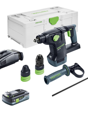 Martello combinato a batteria Festool KHC 18 EB-Basic 18 V 2,6 J SDS-Plus Brushless + 1x batteria ricaricabile 4,0 Ah + caricatore rapido + systainer