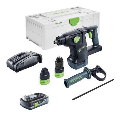 Martillo combinado sin cable Festool KHC 18 EB-Basic 18 V 2,6 J SDS-Plus Brushless + 1x batería recargable 4,0 Ah + cargador rápido + systainer