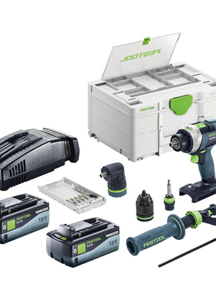 Festool TPC 18 4 I Basic Set Akku Schlagbohrschrauber 18 V 75 Nm Brushless 2x Akku 8 0 Ah Schnellladegeraet Systainer 0 - toolbrothers