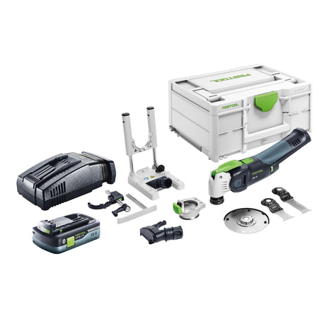 Festool VECTURO OSC 18 E-Basic Set Akku Oszillierer 18 V Starlock Max Brushless + 1x Akku 4,0 Ah + Schnellladegerät + Systainer