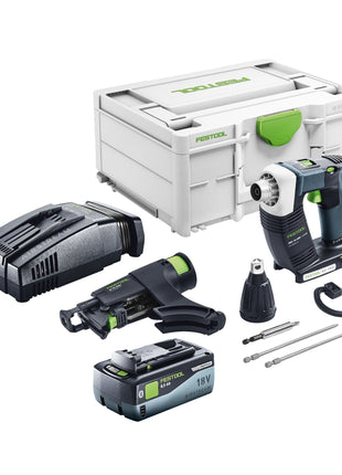 Festool DURADRIVE DWC 18-4500 Basic akumulatorowa wkrętarka budowlana 18 V 14 Nm bezszczotkowa + 1x akumulator 8,0 Ah + szybka ładowarka + systainer