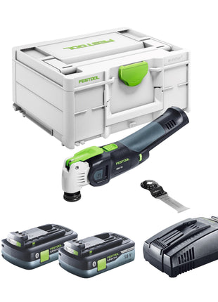Festool VECTURO OSC 18 E-Basic cordless oscillating tool 18 V Starlock Max Brushless + 2x battery 4.0 Ah + quick charger + systainer