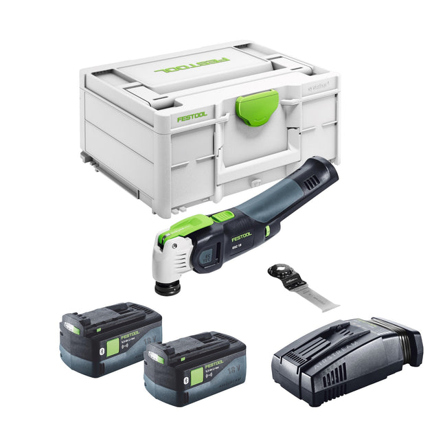 Festool VECTURO OSC 18 E-Basic cordless oscillating tool 18 V Starlock Max Brushless + 2x battery 5.0 Ah + quick charger + systainer