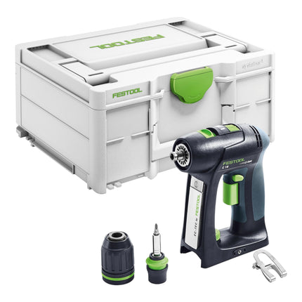 Festool C 18 Basic Trapano avvitatore a batteria 18 V 45 Nm Brushless + 2x batteria 4,0 Ah + caricabatteria rapido + Systainer