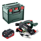Metabo KS 18 LTX 57 BL Sierra circular sin cable 18 V 57 mm + 1x batería LiHD 5,5 Ah + metabox - sin cargador