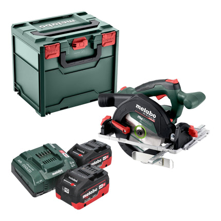 Metabo KS 18 LTX 57 BL sierra circular sin cable 18 V 57 mm + 2x batería LiHD 5,5 Ah + cargador + metabox