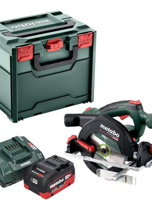 Sega circolare a batteria Metabo KS 18 LTX 57 BL 18 V 57 mm + 1x batteria LiHD 8,0 Ah + caricatore + metabox