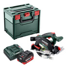 Sega circolare a batteria Metabo KS 18 LTX 57 BL 18 V 57 mm + 1x batteria LiHD 8,0 Ah + caricatore + metabox