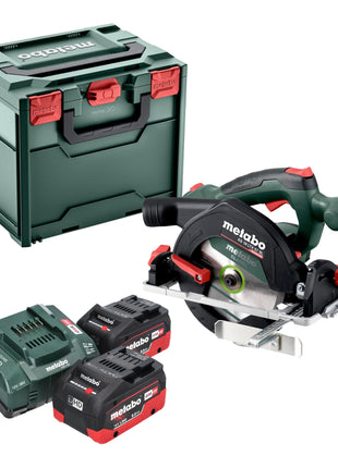 Sega circolare a batteria Metabo KS 18 LTX 57 BL 18 V 57 mm ( 611857810 ) + 2x batteria LiHD 8,0 Ah + caricatore + metabox