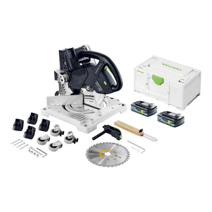 Sierra sin cable para molduras Festool SYMC 70 EB-Basic SYMMETRIC 36 V ( 2 x 18 V ) 216 mm + 2x batería recargable 4,0 Ah + Systainer - sin cargador
