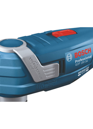 Bosch GOP 18V-34 Professional Cordless Multi Cutter 18 V Starlock Plus + 1x rechargeable battery 5.0 Ah + charger + 17 accessories + L-Boxx
