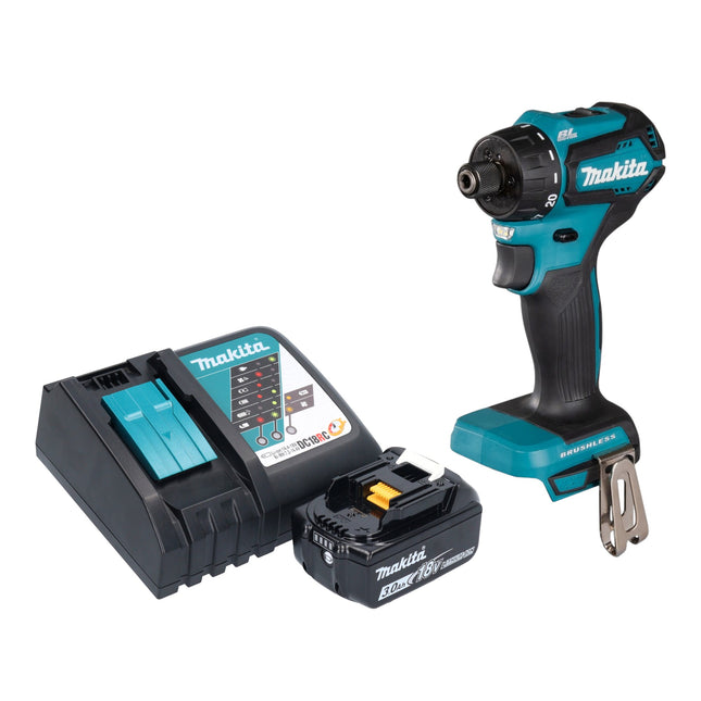 Taladro atornillador a batería Makita DDF 083 RF1 18 V 40 Nm 1/4'' sin escobillas + 1x batería recargable 3,0 Ah + cargador