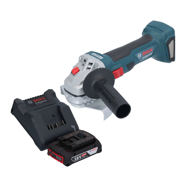 Bosch GWS 18V-7 Smerigliatrice angolare professionale a batteria 18 V 125 mm brushless + 1x batteria ricaricabile 2,0 Ah + caricabatterie