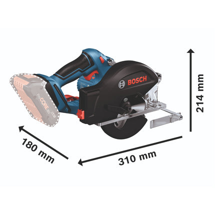 Bosch GKM 18V-50 Sierra circular profesional sin cable para metal 18 V 136 mm sin escobillas + 2x batería ProCORE 4,0 Ah + cargador + L-Boxx