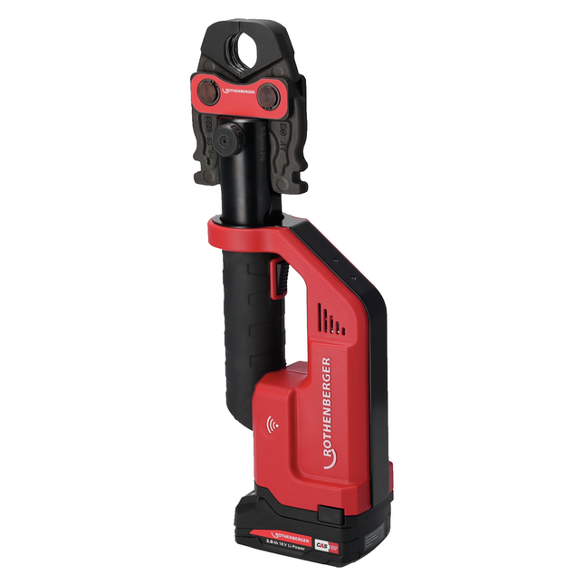 Rothenberger ROMAX Compact III Basic Set 1 pressa radiale a batteria 18 V 19 kN ( 1000004261 ) + 1x batteria ricaricabile 2,0 Ah + caricatore + custodia