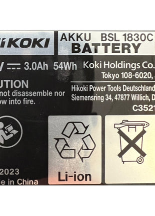 Batteria Hikoki BSL1830C 18 V 3,0 Ah / 3000 mAh Li-ion ( 339783 )