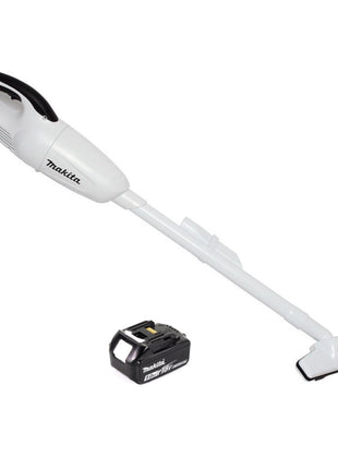 Makita DCL 180 T1W Aspirador a batería 18V color blanco + 1x Batería BL 1850 5,0 Ah - Sin cargador incluido