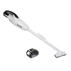 Makita DCL 180 T1W Aspirador a batería 18V color blanco + 1x Batería BL 1850 5,0 Ah - Sin cargador incluido