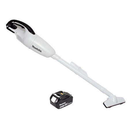 Makita DCL 180 T1W Aspirador a batería 18V color blanco + 1x Batería BL 1850 5,0 Ah - Sin cargador incluido