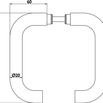 Par de manillas para puertas de cristal 1801 BASIC 01 ( 3000253951 ) Eje cuadrado de acero inoxidable de 8 mm