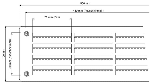 Bathroom ventilation 9083 L ( 3000281671 ) Length 500 mm Width 100 mm