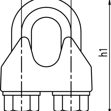 Drahtseilklemme ähnlich DIN 741 ( 1000120117 ) Gewinde M5 verzinkt
