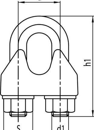 Safety wire rope clamp DIN 1142-EN 13411-5 ( 1000120146 ) Thread M6 galvanised