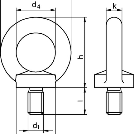 Eyebolt DIN 580 ( 5000601200 ) Thread M6 galvanised