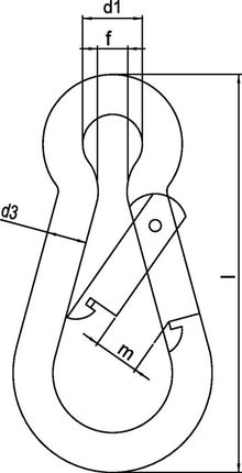 Mousqueton DIN 5299, forme C ( 1000120190 ) longueur 120 mm épaisseur de fil 11 mm électro-galvanisé