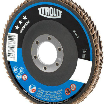 Tyrolit Fächerscheibe PREMIUM ( 4000845930 ) Ø 125 mm Körnung 40 gekröpft