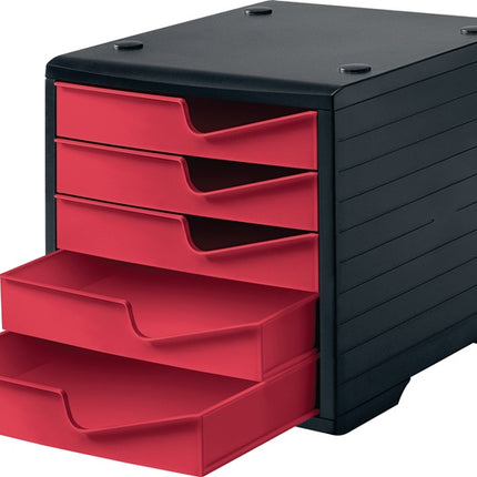 styro Ablagebox ( 9000493479 ) 5 Schubladen schwarz/cranberry