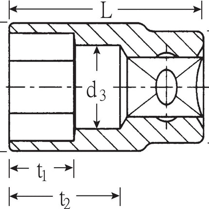 Stahlwille socket 456 7 ( 8000334535 ) 3/8 ″ hexagonal length 24 mm