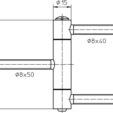 Cerniera a forare Simonswerk BAKA C 1-15 WF ( 3000255706 ) in 3 parti nichelate DIN sinistra/destra porte in legno