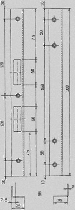Schnegel security angle striking plate ( 3000259563 ) Length 300 mm Width 25 mm Thickness 2 mm
