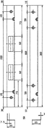 Schnegel security angle striking plate ( 3000259584 ) Length 300 mm Width 25 mm Thickness 3 mm 006/910
