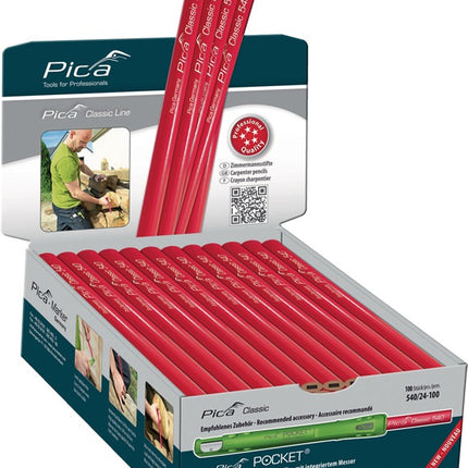 Pica Zimmermannsbleistift Pica Classic 540 ( 4000871345 ) Länge 24 cm ungespitzt