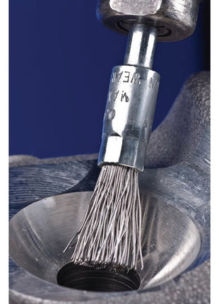 Spazzola PFERD PBU ST ( 8000432589 ) Ø 10 mm spessore del filo 0,35 mm 20000 min-¹