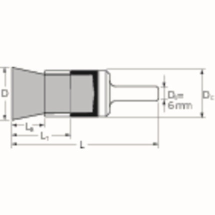 PFERD brush PBUR ST ( 8000432666 ) Ø 20 mm shaft wire thickness 0.2 mm 12500 min-¹