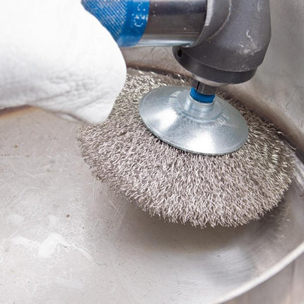 PFERD tapered brush KBU INOX ( 8000431755 ) Ø 95 mm wire thickness 0.3 mm 12000 min-¹