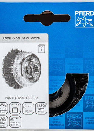 PFERD spazzola a tazza POS TBG ST ( 8000435481 ) Ø 65 mm M14 spessore del filo 0,35 mm
