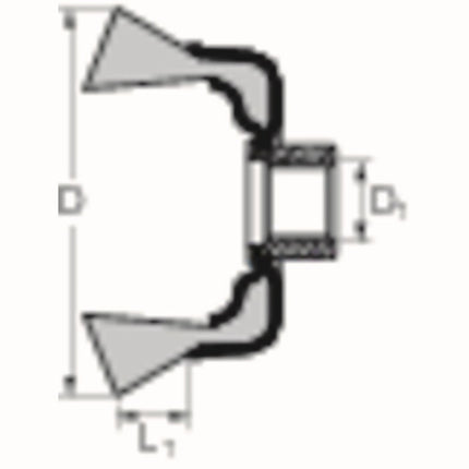 PFERD spazzola a tazza POS TBG ST ( 8000435481 ) Ø 65 mm M14 spessore del filo 0,35 mm