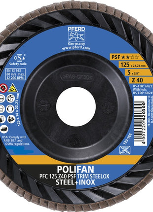 Disco lamellare PFERD TRIM STEELOX ( 8001720482 ) Ø 125 mm granulometria 40 conica