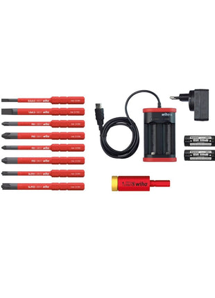 Wiha speedE® elektronischer Schraubendreher Set 2 + L-Boxx 13 tlg. + 2x 1,5 Ah Akku + Ladegerät +  Bits / TorqueAdapter ( 41912 ) + Bit Set slimBit Torx 6 tlg.  ( 42210 ) - Toolbrothers