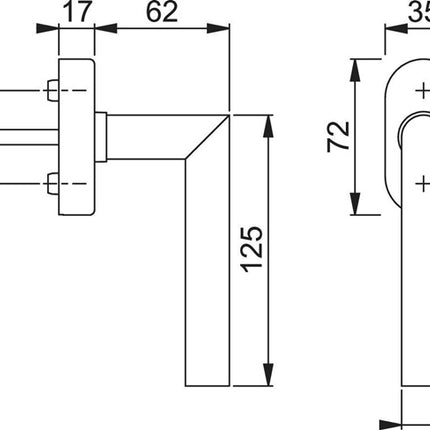 Klamka okienna Hoppe Amsterdam E0400/UD9056 ( 8003595491 ) stal nierdzewna 32-42 mm