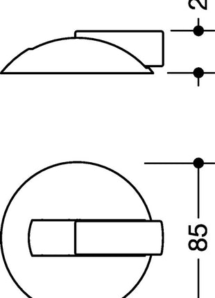 Butoir de porte au sol HEWI 625B 92 (3000207686) Ø 85 mm hauteur 22,5 mm installation par cheville