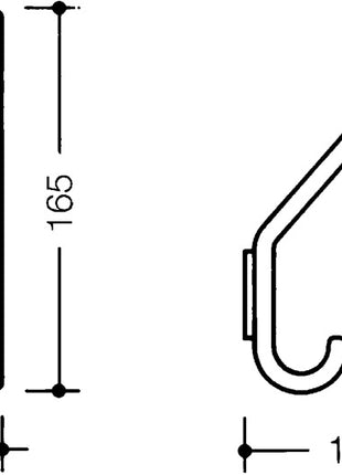HEWI Cloakroom hook 477.90.070 ( 3000206897 ) single Projection 108 mm Height 163 mm