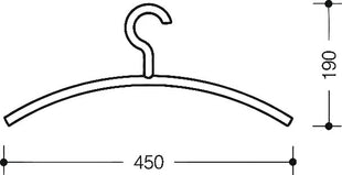 HEWI coat hanger 570.1 90 ( 3000207671 ) plastic 90 deep black width 450 mm height 190 mm