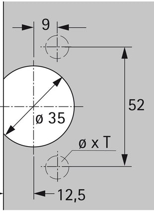 Hettich cup for hinge Selekta ( 8000611038 ) cup TX 32 / 52x9